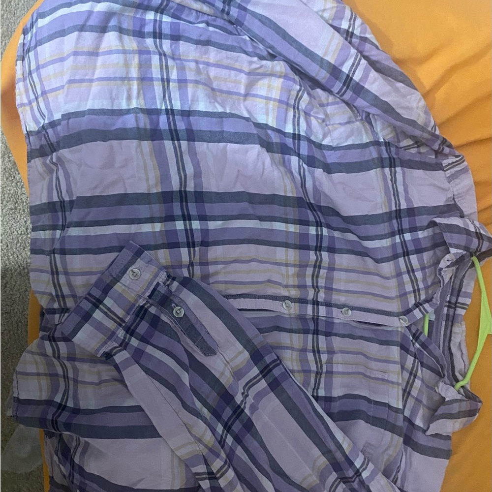 Purple Striped Button-Up Shirt